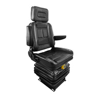 Thumbnail for RYNOMATE Adjustable Suspension Seat with Foldable Armrest for Heavy Machinery (Black) RNM-TS-100-YF