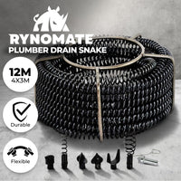 Thumbnail for RYNOMATE Plumber Drain Snake Pipeline Sewer Cleaner with Drill Bit Tool (Black) RNM-PSC-100-ZS