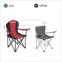 Thumbnail for SONGMICS Folding Camping Chair with Bottle Holder Red and Black