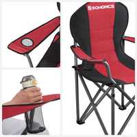 Thumbnail for SONGMICS Folding Camping Chair with Bottle Holder Red and Black