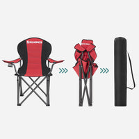 Thumbnail for SONGMICS Folding Camping Chair with Bottle Holder Red and Black