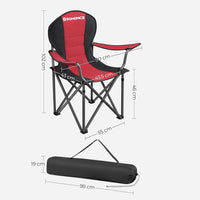 Thumbnail for SONGMICS Folding Camping Chair with Bottle Holder Red and Black