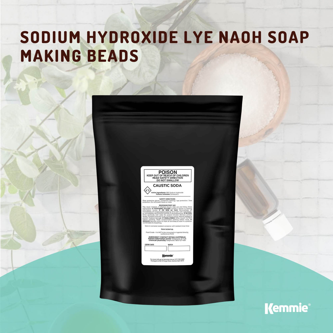 100g Caustic Soda Pearls Food Grade Sodium Hydroxide Lye NaOH Soap Making Beads