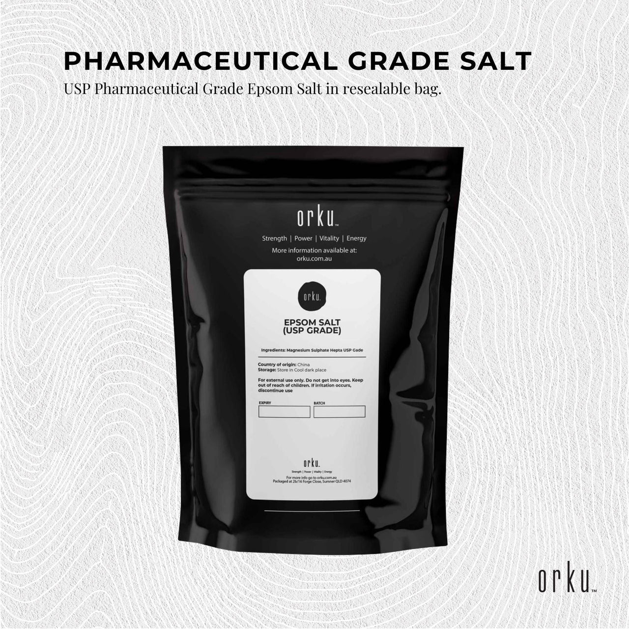 100g USP Epsom Salt Pharmaceutical Grade - Magnesium Sulfate Body Bath Salts