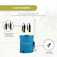 Thumbnail for 16L Rechargeable Backpack Pressure Sprayer - Portable Electric Garden Weed Pump