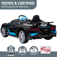 Thumbnail for Kahuna Licensed Bugatti Divo Kids Electric Ride On Car - Black