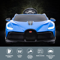 Thumbnail for Kahuna Licensed Bugatti Divo Kids Electric Ride On Car - Blue