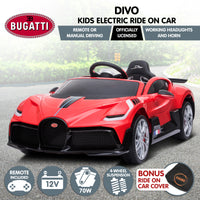 Thumbnail for Kahuna Licensed Bugatti Divo Kids Electric Ride On Car - Red