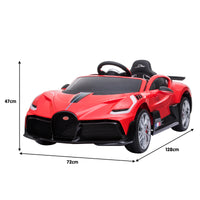 Thumbnail for Kahuna Licensed Bugatti Divo Kids Electric Ride On Car - Red