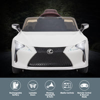 Thumbnail for Kahuna Licensed Lexus Lc 500 Kids Electric Ride On Car - White