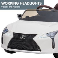 Thumbnail for Kahuna Licensed Lexus Lc 500 Kids Electric Ride On Car - White