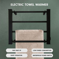 Thumbnail for Pronti Heated Towel Rack Electric Bathroom Towel Rails Warmer Ev-60 -black