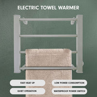 Thumbnail for Pronti Heated Towel Rack Electric Bathroom Towel Rails Warmer Ev-60 -silver