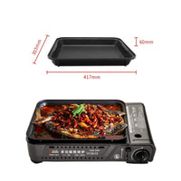 Thumbnail for Portable Gas Burner Stove with Inset Non Stick Cooking Pan Cooker Butane Camping 60mm Deep Pan