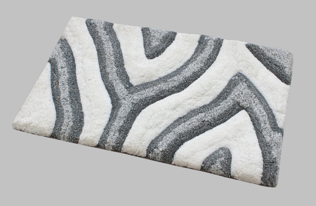 Swirl 3D Design Tufted Soft Pile Bathmat - 50x80