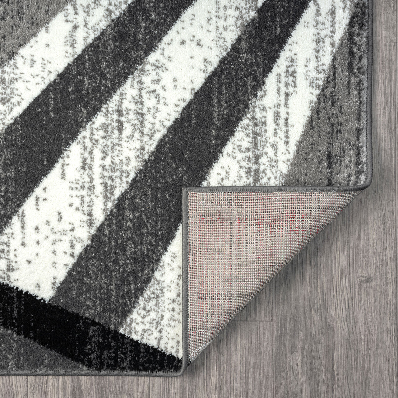 Adore Geometric Textural Rug - Grey - 160x160