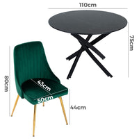 Thumbnail for The Velvet Marble Table and Chair Set