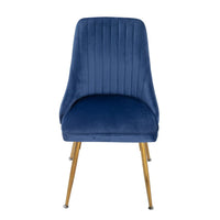 Thumbnail for Dining Delight: Rectangular Table and Navy Velvet Chairs Dining Set