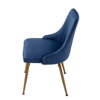 Thumbnail for Dining Delight: Rectangular Table and Navy Velvet Chairs Dining Set
