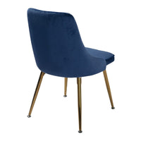 Thumbnail for Dining Delight: Rectangular Table and Navy Velvet Chairs Dining Set