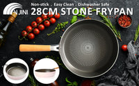 Thumbnail for Fanjini Stone Frypan Frying Pan 28cm Non-Stick IH Induction Wood Ceramic Round PINK