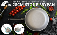 Thumbnail for Fanjini Stone Frypan Frying Pan 28cm Non-Stick Induction Ceramic Round PURE SKY BLUE