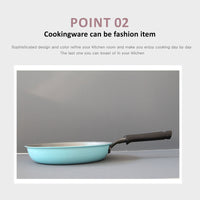 Thumbnail for Fanjini Stone Frypan Frying Pan 28cm Non-Stick Induction Ceramic Round PURE SKY BLUE