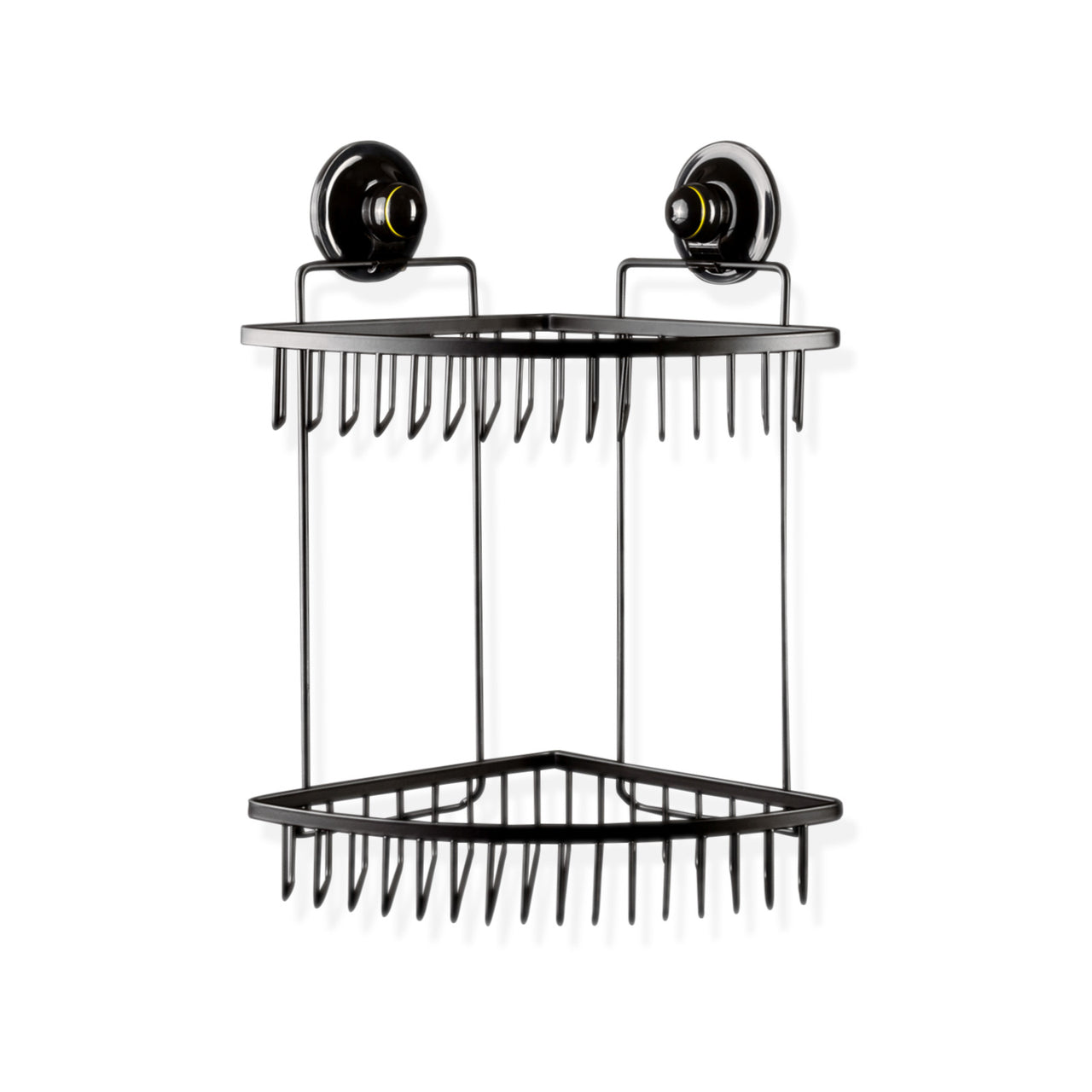 Double Corner Shelf Removable Suction BLACK