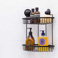 Thumbnail for Double Corner Shelf Removable Suction BLACK