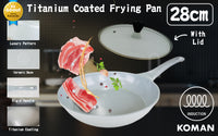 Thumbnail for KOMAN Shinewon Vinch IH Frypan Frying Pan 28cm Non-stick Induction Ceramic + Glass Lid GREY