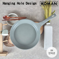 Thumbnail for KOMAN Shinewon Vinch IH Frypan Frying Pan 28cm Non-stick Induction Ceramic + Glass Lid GREY