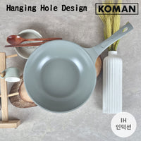 Thumbnail for KOMAN Shinewon Vinch IH Wok Wokpan 28cm Non-stick Induction Ceramic GREY