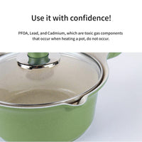 Thumbnail for Sauce Pot Frying Pan w/ a Lid Set Non-Stick Stone Induction IH Frypan 16cm IVORY