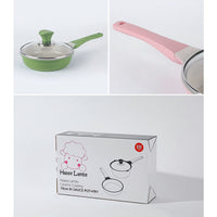 Thumbnail for Sauce Pot Frying Pan w/ a Lid Set Non-Stick Stone Induction IH Frypan 16cm IVORY