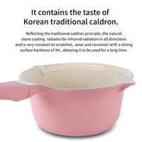 Thumbnail for Sauce Pot Frying Pan w/ a Lid Set Non-Stick Stone Induction IH Frypan 16cm PINK