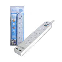 Thumbnail for 2X Sansai Surge Protected Powerboard 4 Ways with 2xUSB Outlets