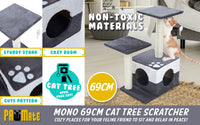 Thumbnail for Cat Tree Multi Level Scratcher MONO 69cm GREY