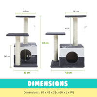 Thumbnail for Cat Tree Multi Level Scratcher MONO 69cm GREY