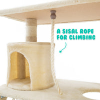 Thumbnail for Cat Tree Multi Level Scratcher MAPLE 140cm BEIGE