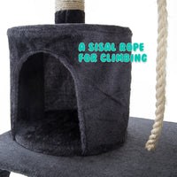 Thumbnail for Cat Tree Multi Level Scratcher MAPLE 140cm GREY