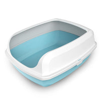 Thumbnail for YES4PETS 2 x Large High Side Large Portable Open Cat Toilet Litter Box Tray House With Scoop Blue