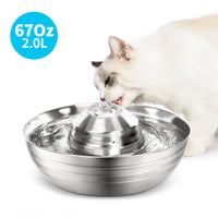 Thumbnail for YES4PETS 2L Automatic Electric Pet Water Fountain Dog Cat Stainless Steel Feeder Bowl Dispenser