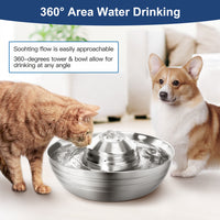 Thumbnail for YES4PETS 2L Automatic Electric Pet Water Fountain Dog Cat Stainless Steel Feeder Bowl Dispenser