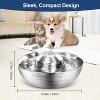 Thumbnail for YES4PETS 2L Automatic Electric Pet Water Fountain Dog Cat Stainless Steel Feeder Bowl Dispenser