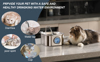 Thumbnail for YES4PETS 3.2L Automatic Electric Pet Water Fountain Dog Cat Stainless Steel Feeder Bowl Dispenser