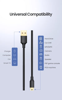 Thumbnail for UGREEN 10353 USB-A to Mini-USB Cable 0.25M