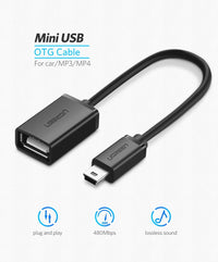 Thumbnail for UGREEN 10383 Mini USB Male to USB Female OTG Cable