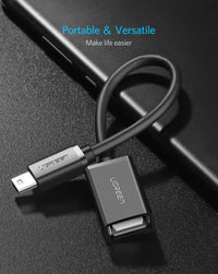 Thumbnail for UGREEN 10383 Mini USB Male to USB Female OTG Cable