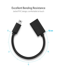 Thumbnail for UGREEN 10383 Mini USB Male to USB Female OTG Cable