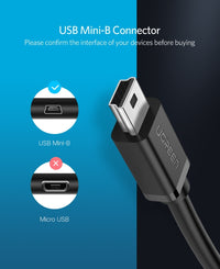 Thumbnail for UGREEN 10383 Mini USB Male to USB Female OTG Cable